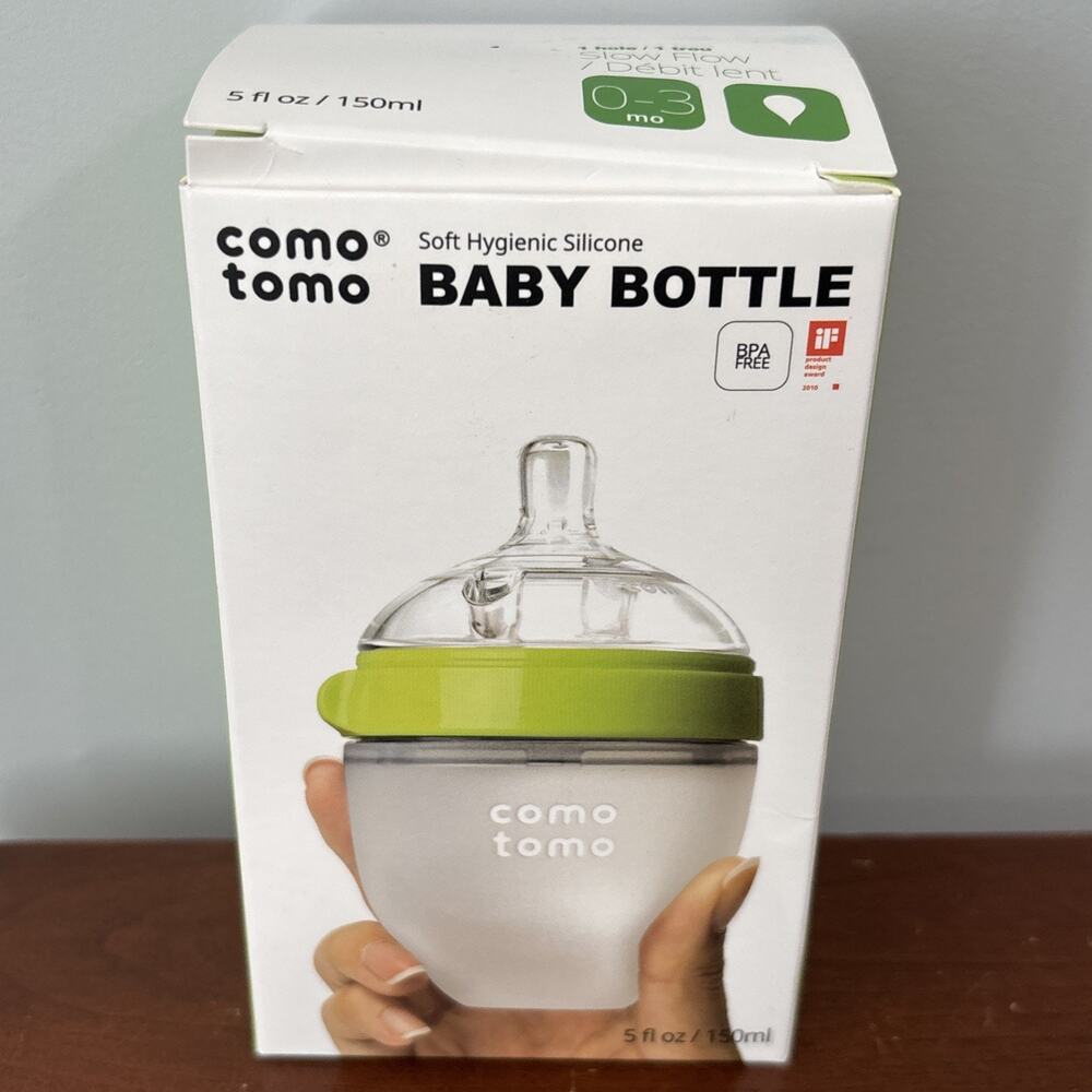 Como Tomo Natural Feel Slow Flow Baby Bottle BPA Free Green 5oz 150ml
